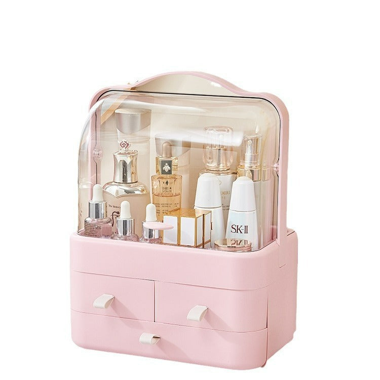 Bedroom dustproof cosmetics large capacity home bathroom desktop organization dressing table lipstick skin care