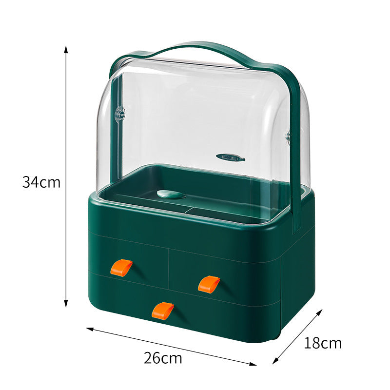 Bedroom dustproof cosmetics large capacity home bathroom desktop organization dressing table lipstick skin care