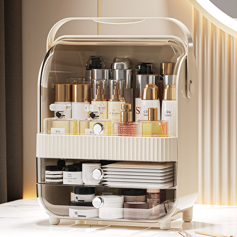 Dressing table cosmetics storage box large capacity skin care products rack perfume lipstick mask box