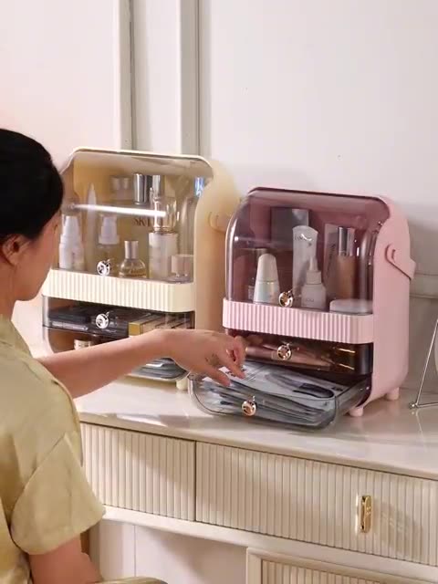 Dressing table cosmetics storage box large capacity skin care products rack perfume lipstick mask box
