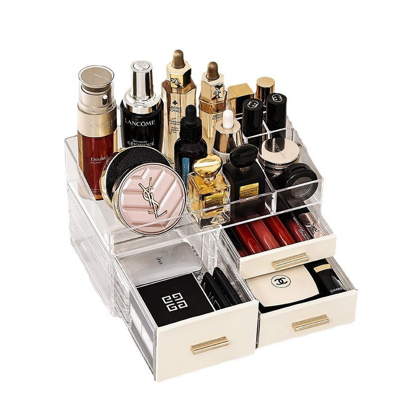 Cosmetic storage box acrylic large capacity dressing table organizer, makeup brush, perfume, skin care products rack