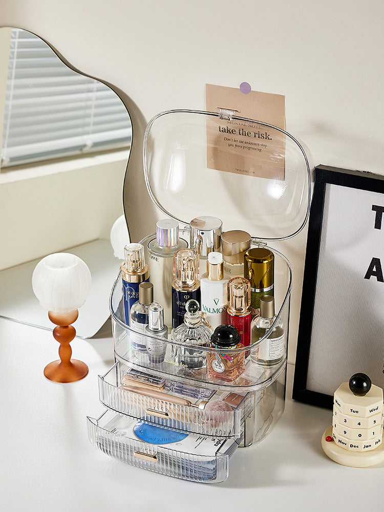 Transparent cosmetics storage box home, bedroom, dressing table jewelry storage box, skin care products storage rack