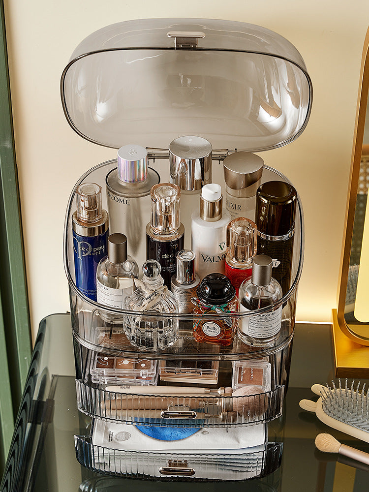 Transparent cosmetics storage box home, bedroom, dressing table jewelry storage box, skin care products storage rack