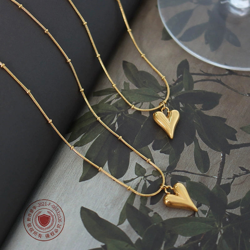 Anti-tarnish Heart Pendant Necklace – Elegant Minimalist Design jltn0549