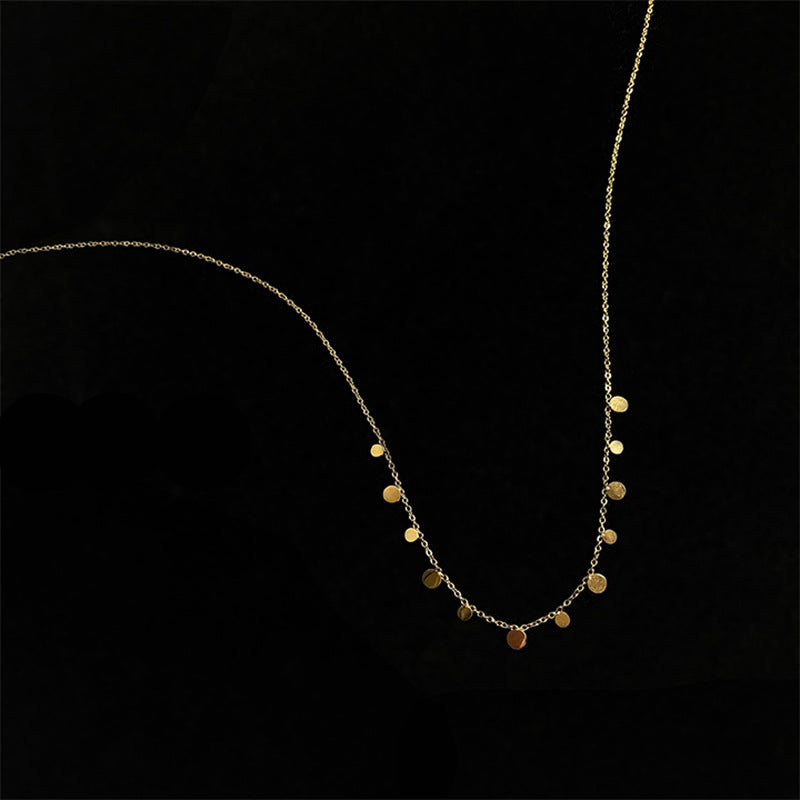 Minimalist Gold Disc Chain Necklace jltn0685