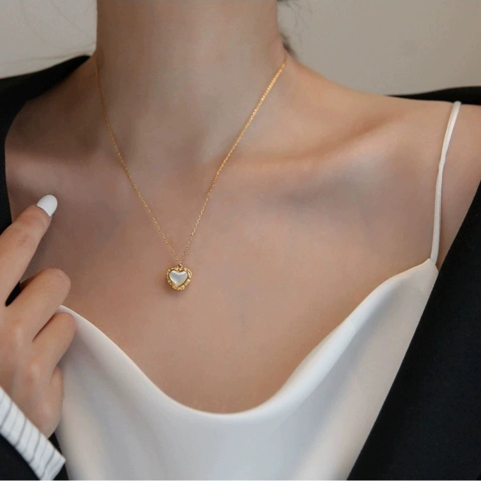 Just Lil Things-Artificial Opal hearl chain- Necklace jltn0718