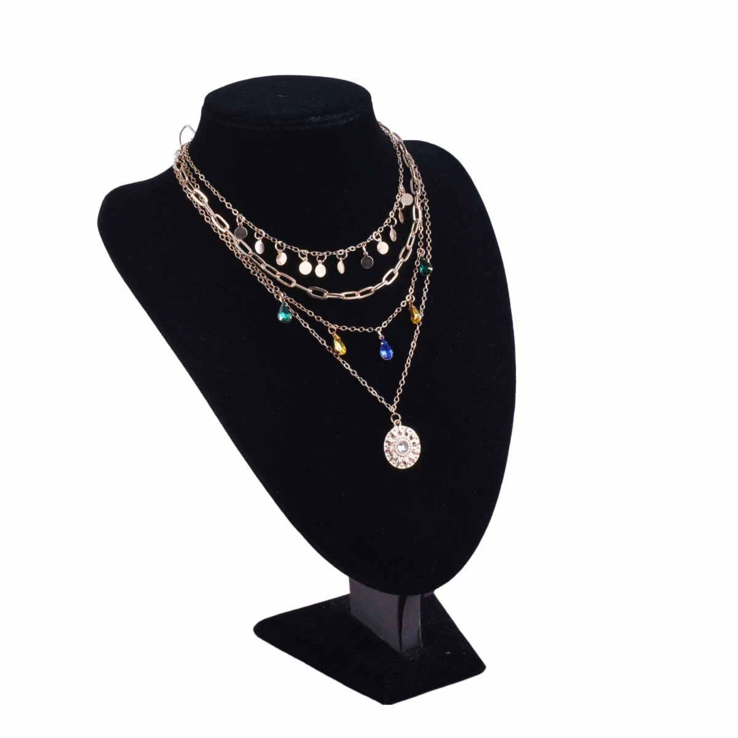 Layered Gold Charm Necklace JLTN0807