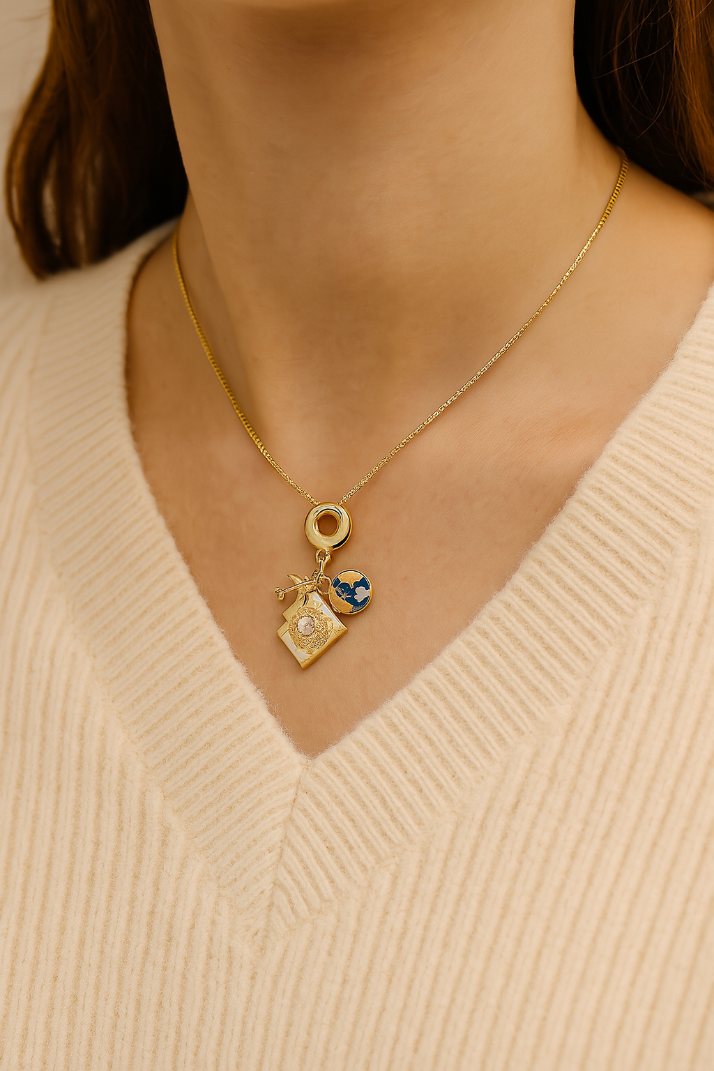 Just lil things Travel vibe Chain Necklace jltn0867