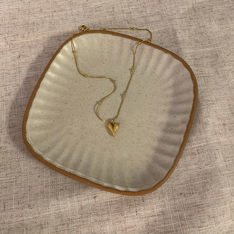 Just lil things Artificial Golden Heart Charm – Minimal Everyday Pendant Necklace
