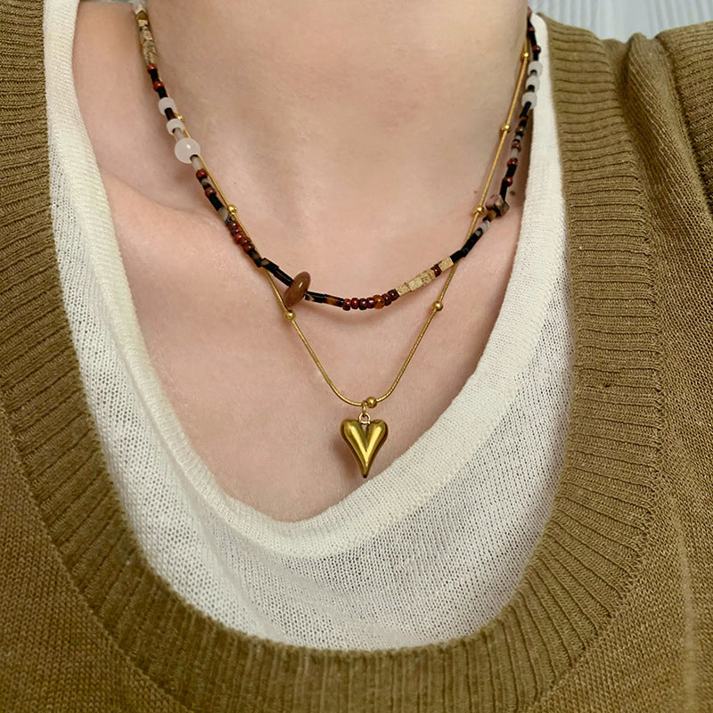 Just lil things Artificial Golden Heart Charm – Minimal Everyday Pendant Necklace