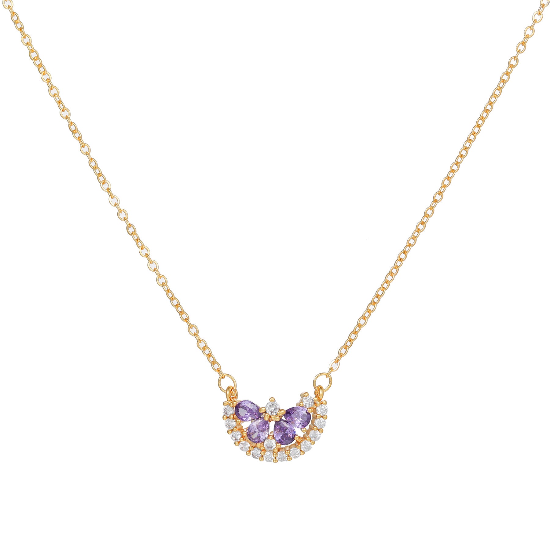 Just Lil Things Artificial Half Moon Pendant Necklace jltn1119