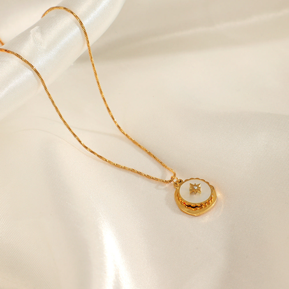 Irregular Metal Shell Gold Necklace JLTN1170