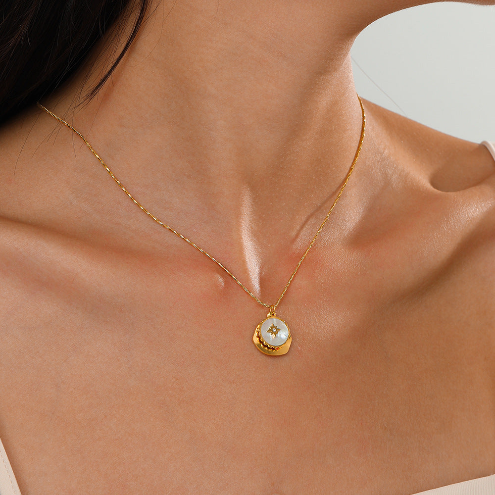 Irregular Metal Shell Gold Necklace JLTN1170