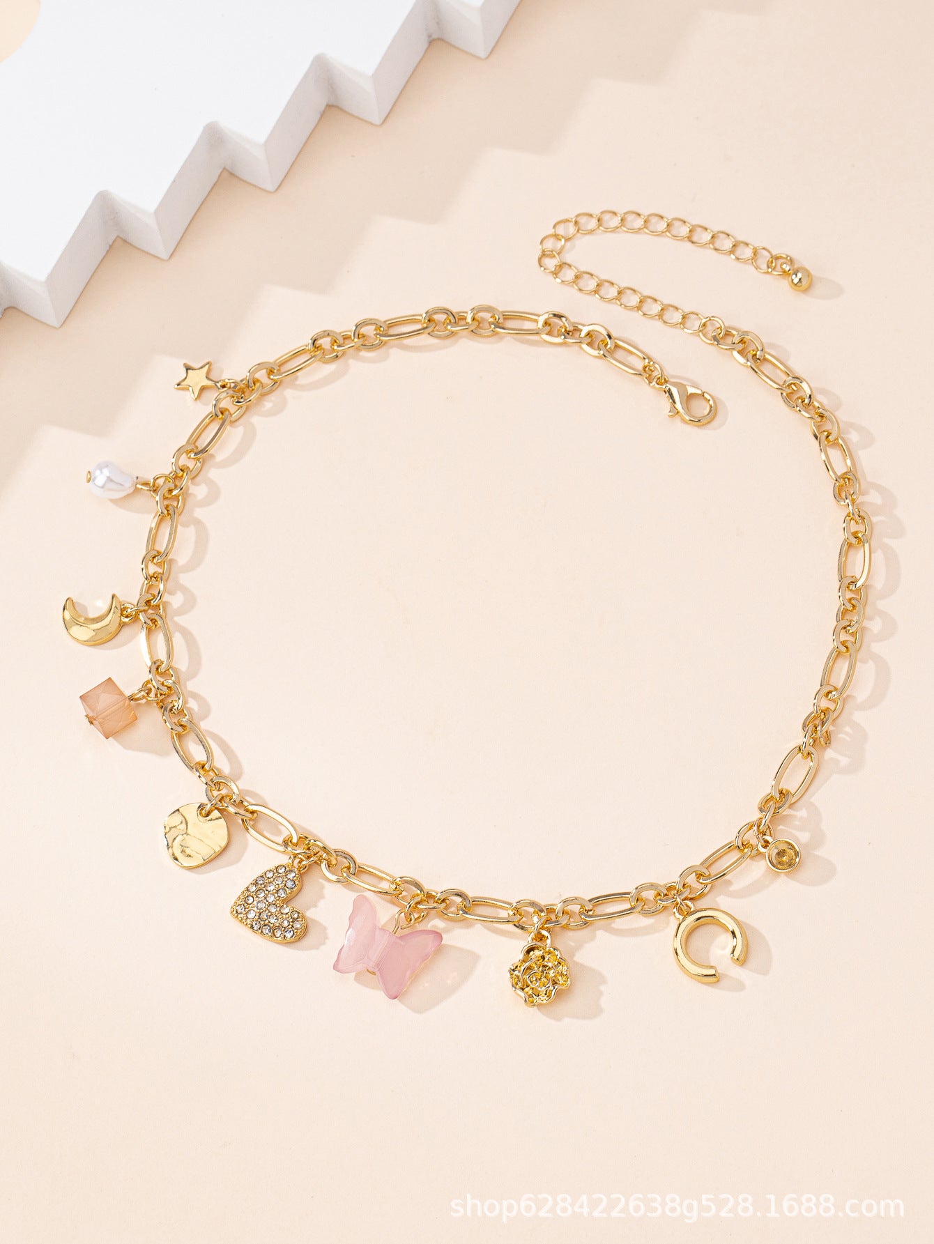Star Heart Butterfly C charms Multicolor Necklace JLTN1173