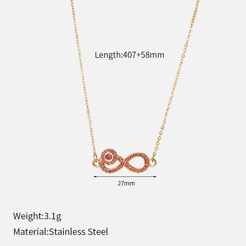 Infinity Pendant With Evil Eye Pink Necklace JLTN1175