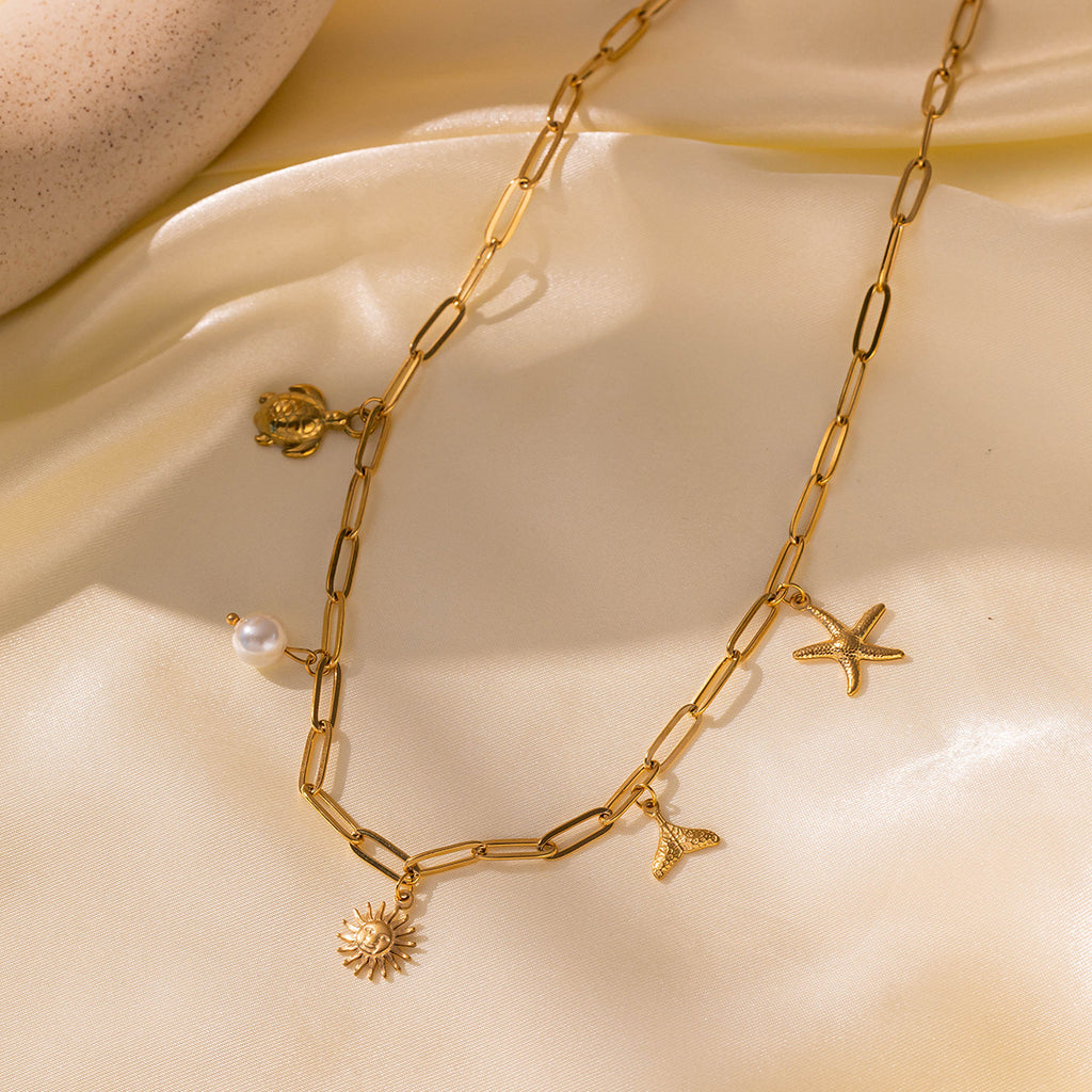 Ocean Charms beach lovers Necklace JLTN1184