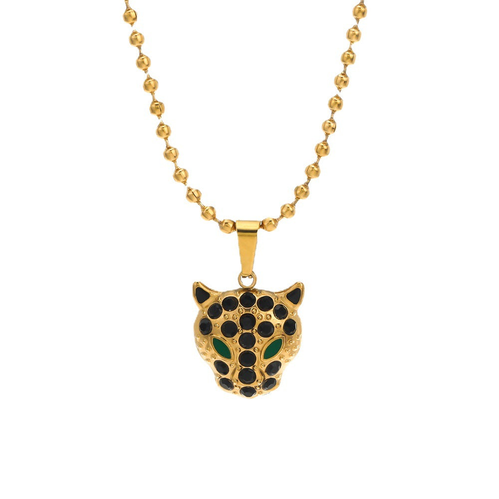 Hip Hop Black Panther Mask Pendant Gold Necklace JLTN1193