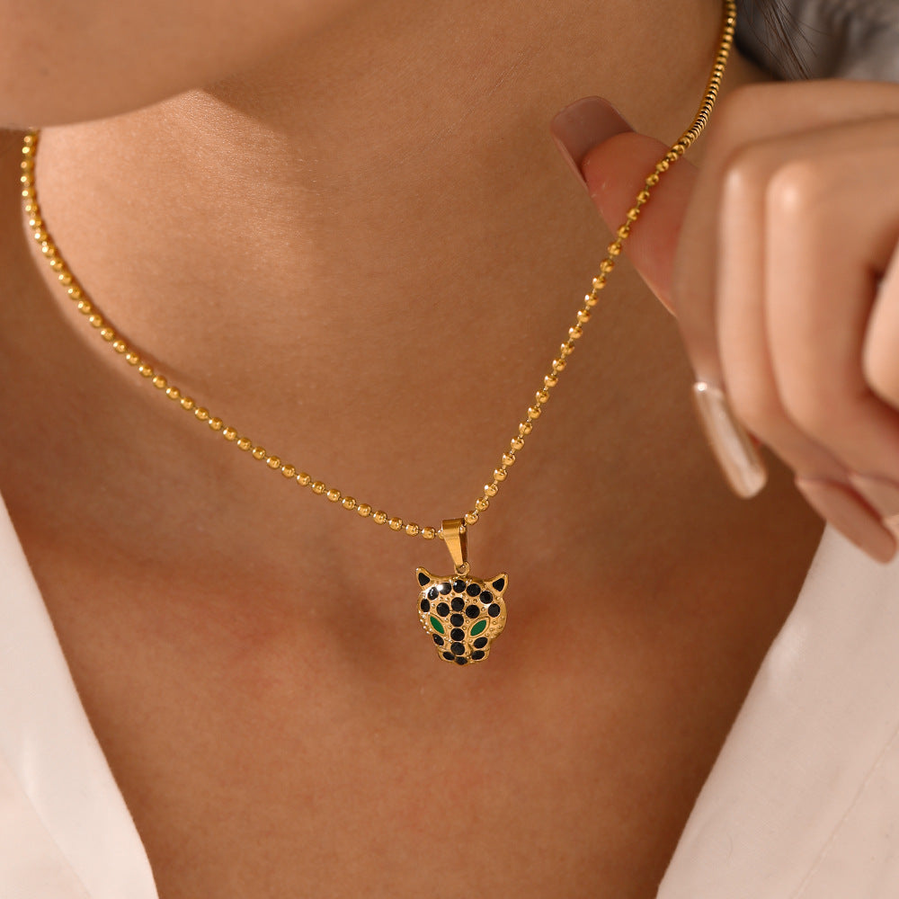 Hip Hop Black Panther Mask Pendant Gold Necklace JLTN1193