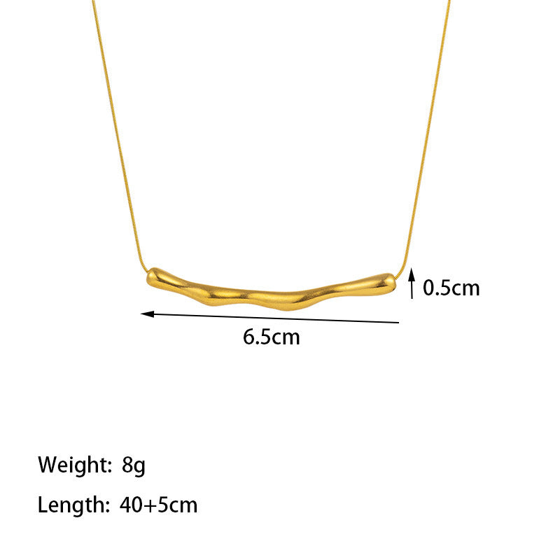 Trendy Coalesce Crooked Chain Necklace JLTN1285