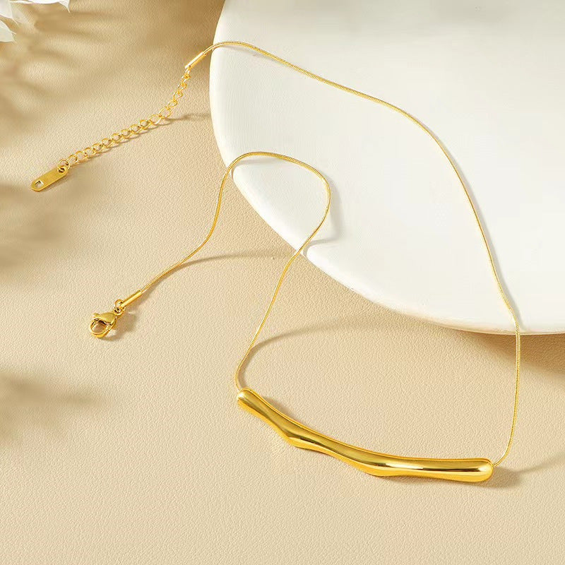 Trendy Coalesce Crooked Chain Necklace JLTN1285