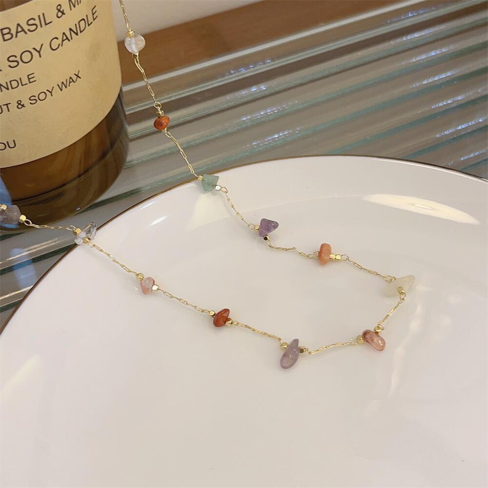 Sundry Pale Stones Pale Color Gold Necklace JLTN1288