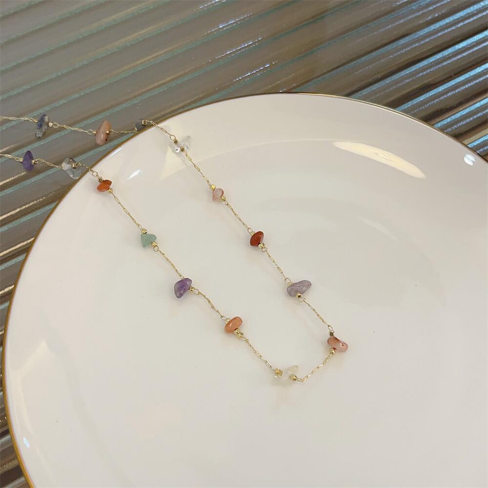Sundry Pale Stones Pale Color Gold Necklace JLTN1288