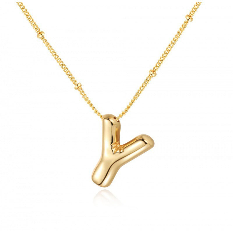 English Alphabets Pendant Chain Neckalce