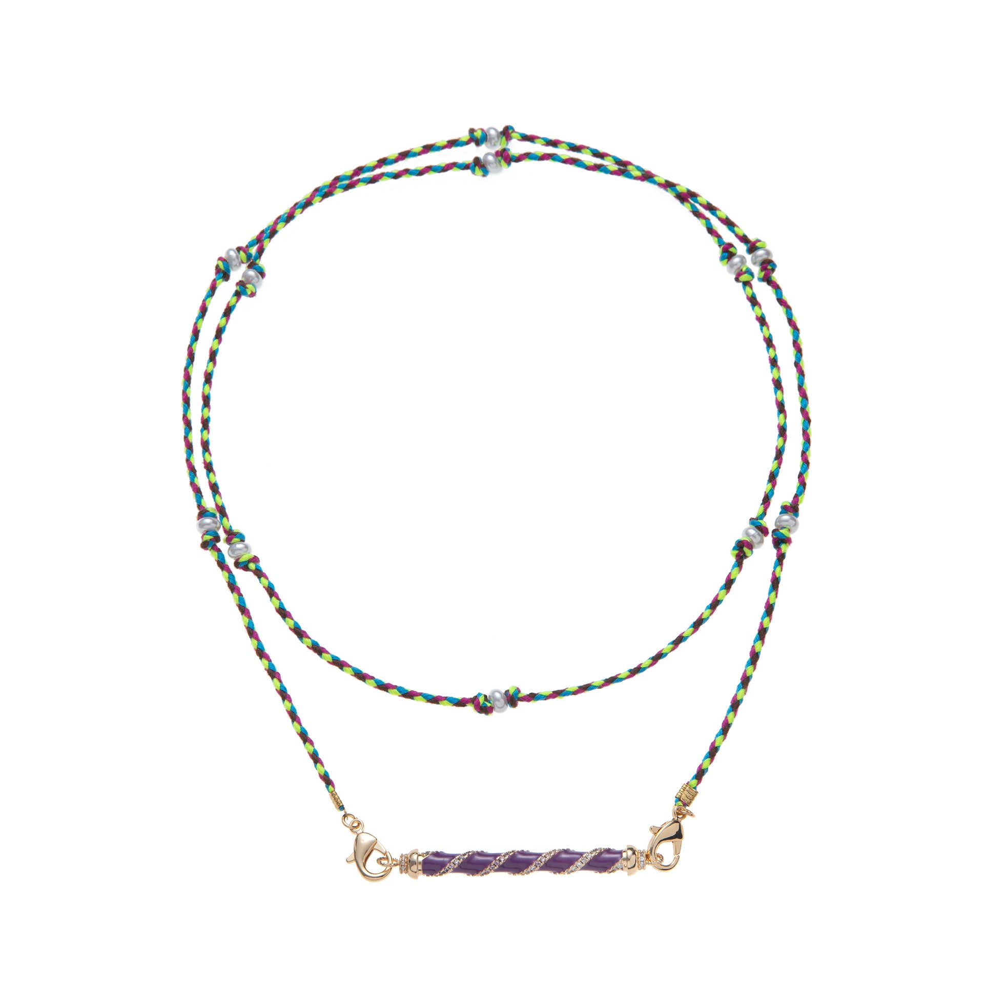"Twilight Twist Multicolor Cord Necklace" jltn1457