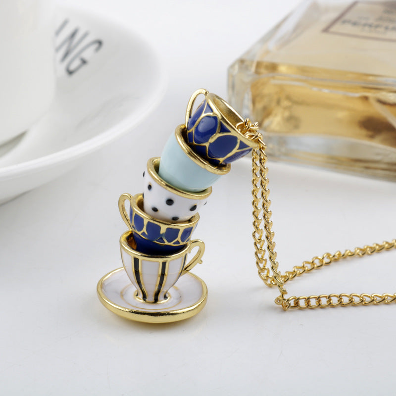 teacup coffee cup necklace jltn1473