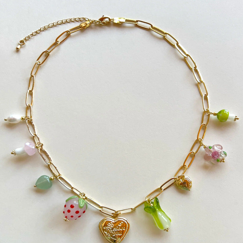 glass pendant ladies clavicle chain necklace jltn1474