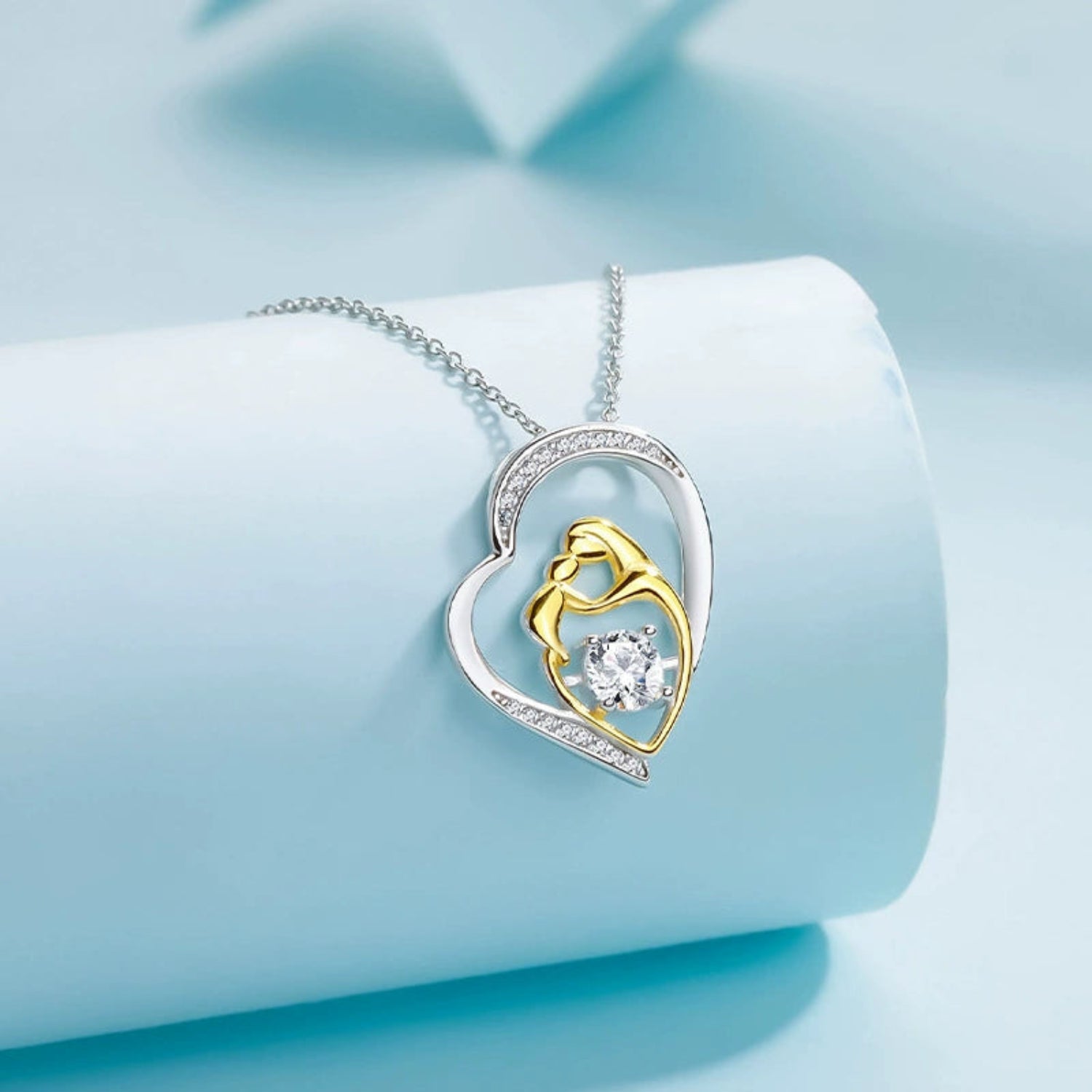mother and child heart necklace jltn1498