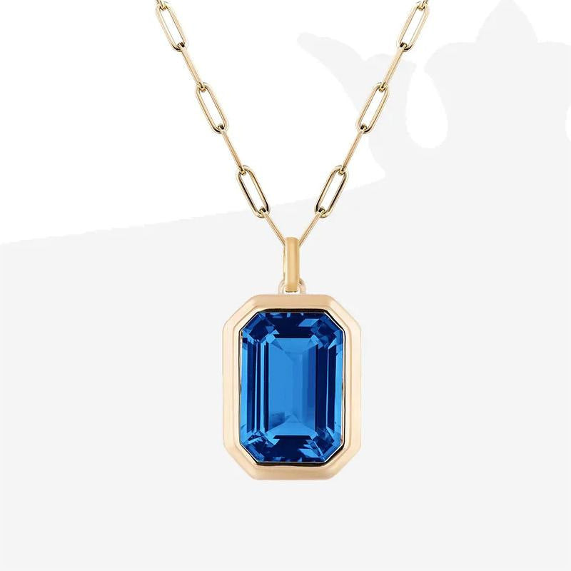 Square shape sapphire necklace jltn1522