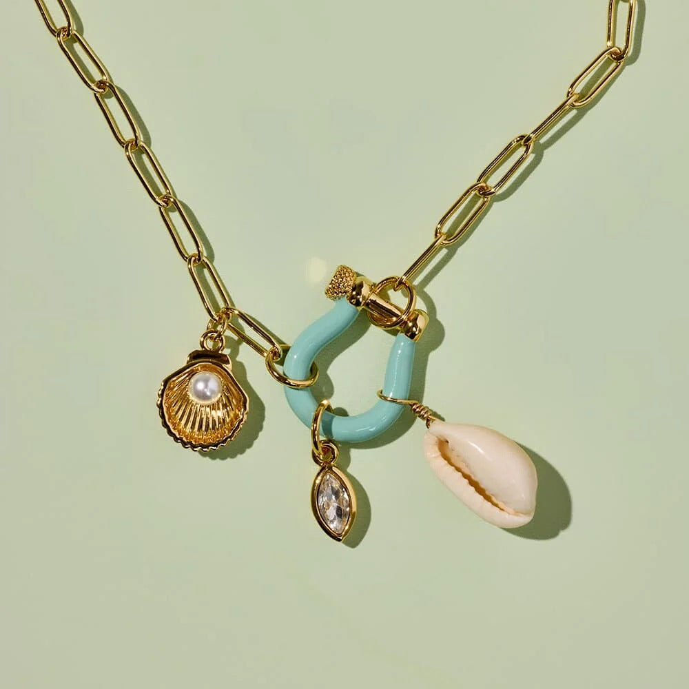 U-shaped horseshoe shell necklace jltn1526