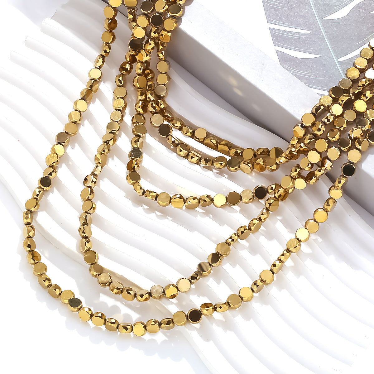 retro fashion multi-layer stacking handmade beaded necklace European and American metal style waterfall long clavicle chain cross-border jltn1549