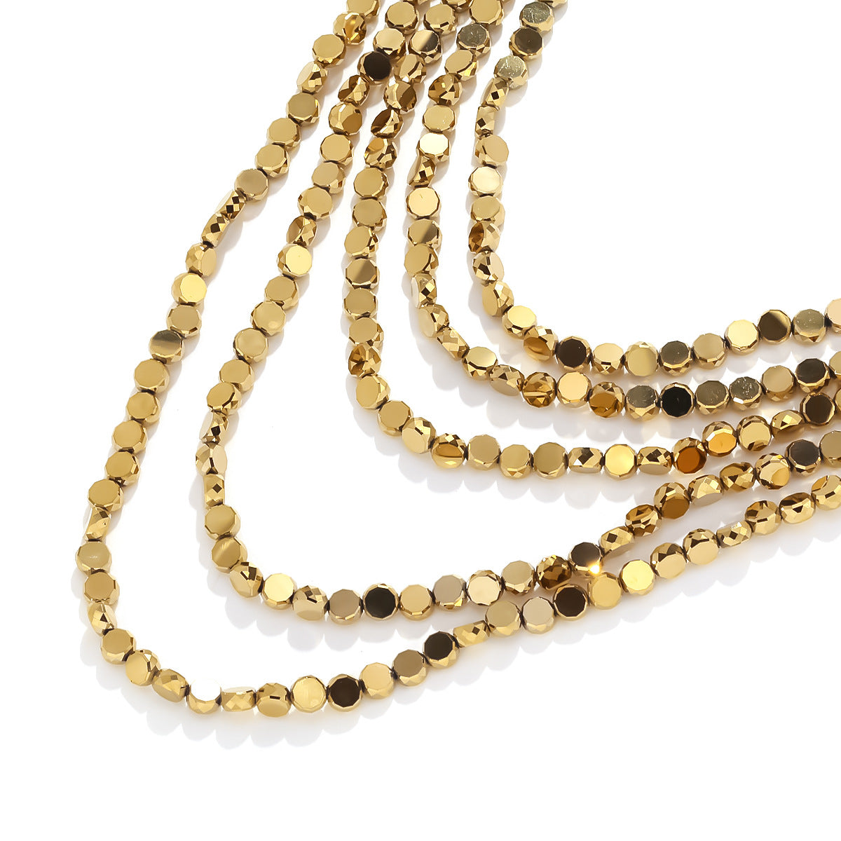 retro fashion multi-layer stacking handmade beaded necklace European and American metal style waterfall long clavicle chain cross-border jltn1549
