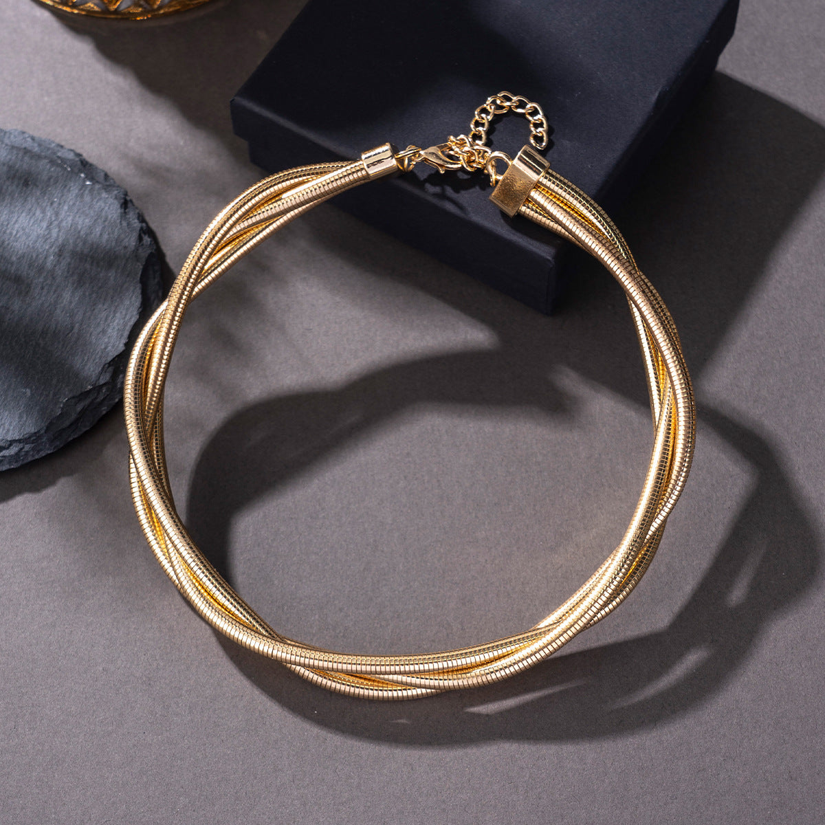old style winding snake bone metal necklace personality exaggerated clavicle chain high-end necklace jltn1552