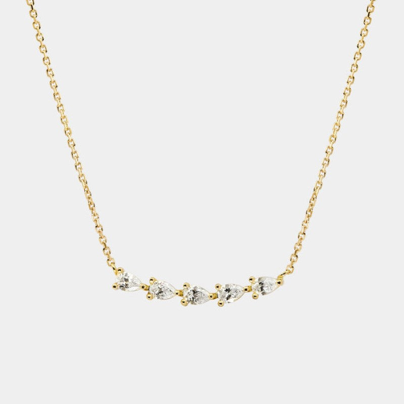 European and American color-preserving zircon oval round pendant necklace jltn1562