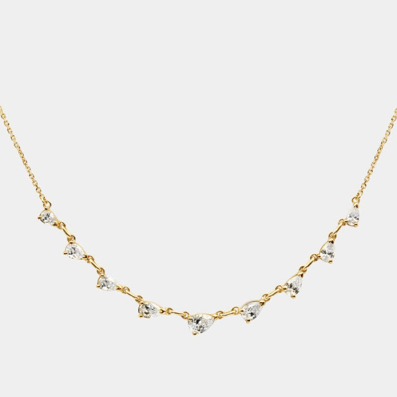 European and American color-preserving zircon oval round pendant necklace JLTN1563