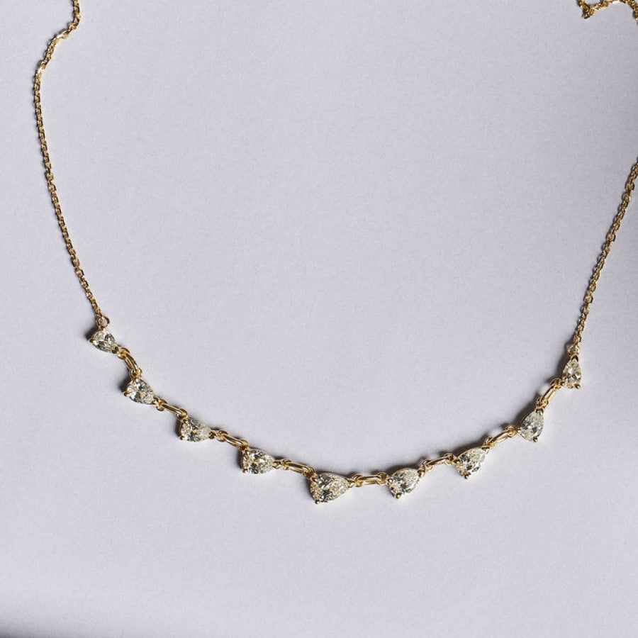 European and American color-preserving zircon oval round pendant necklace JLTN1563
