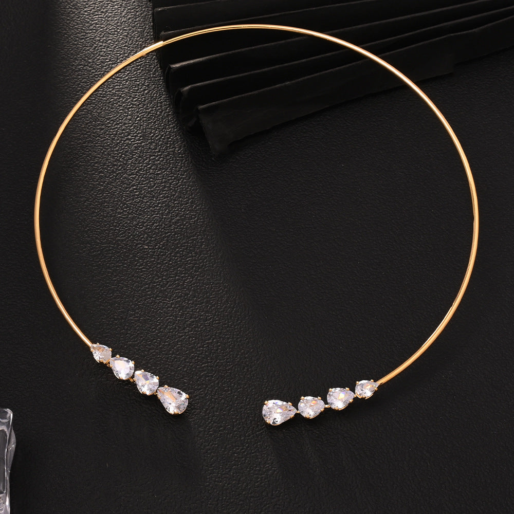 New European and American open collar for women, rhinestone collar choker jltn1565