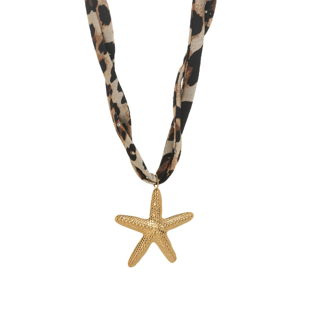European and American ins high-grade leopard velvet rope necklace ocean series conch sea urchin starfish pendant jltn1569