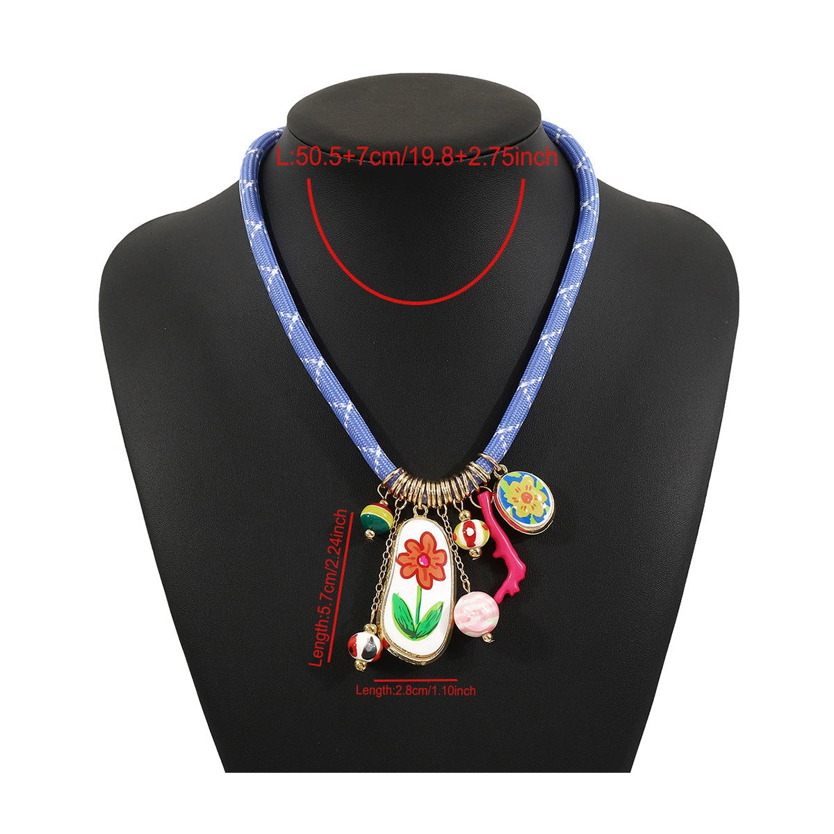 Just Lil Things Trendy Rope Playful Charm Pendant Necklace jltn1592