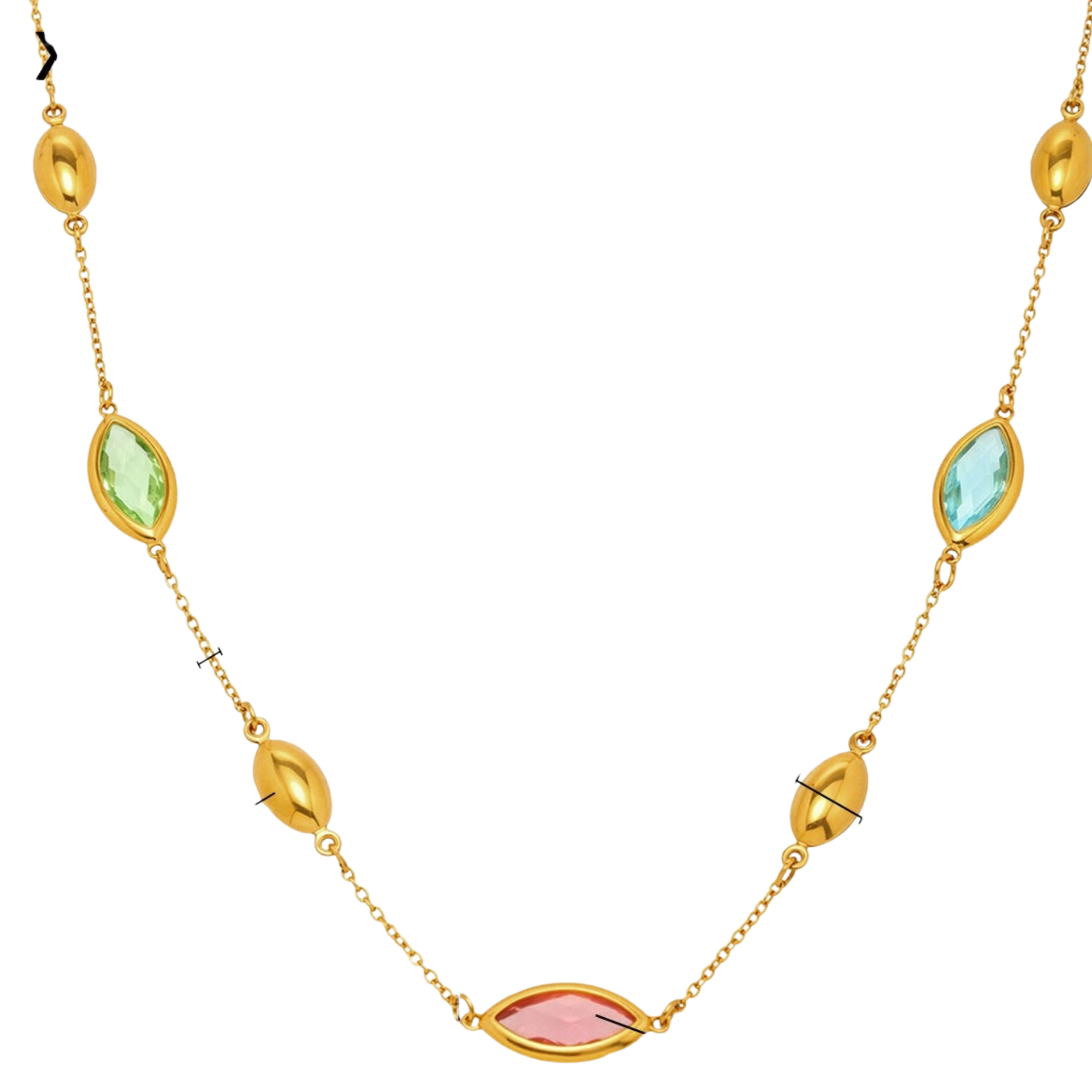 Just Lil Things Elegant Czech Glass Marquise Necklace – Multicolor Stone Accents jltn1594