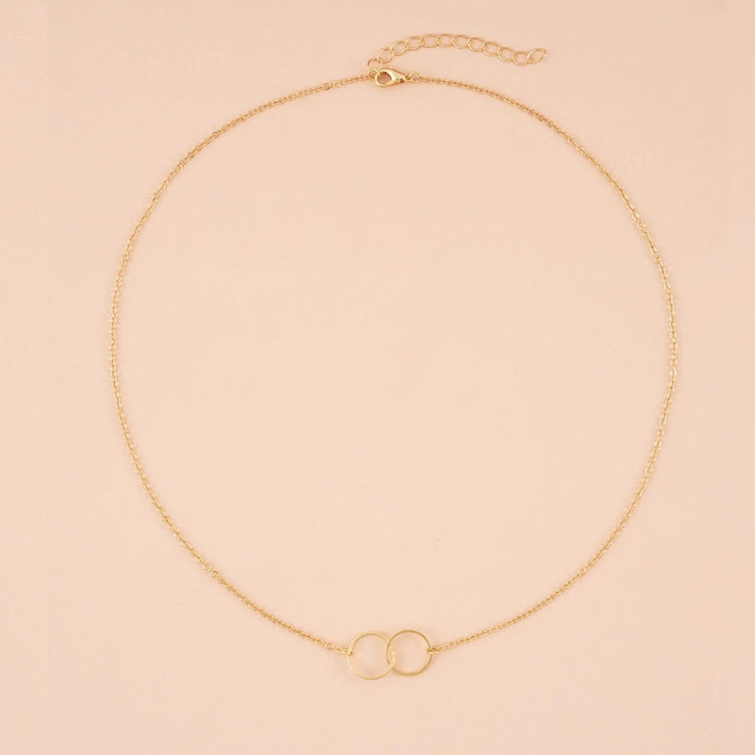 Just Lil Things Interlocking Circles Minimal Necklace jltn1619