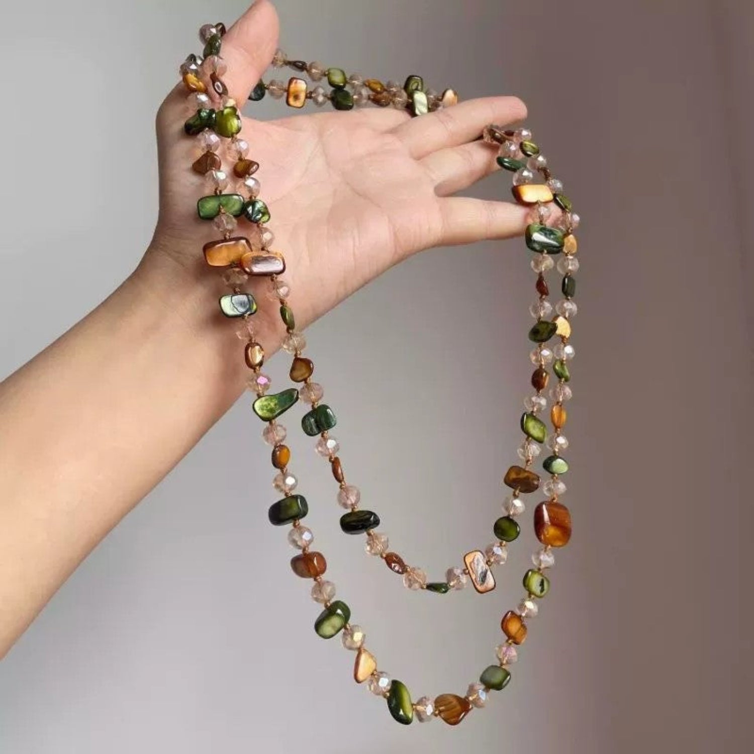 Bohemian Multi-Color Beaded Long Necklace JLTN1625