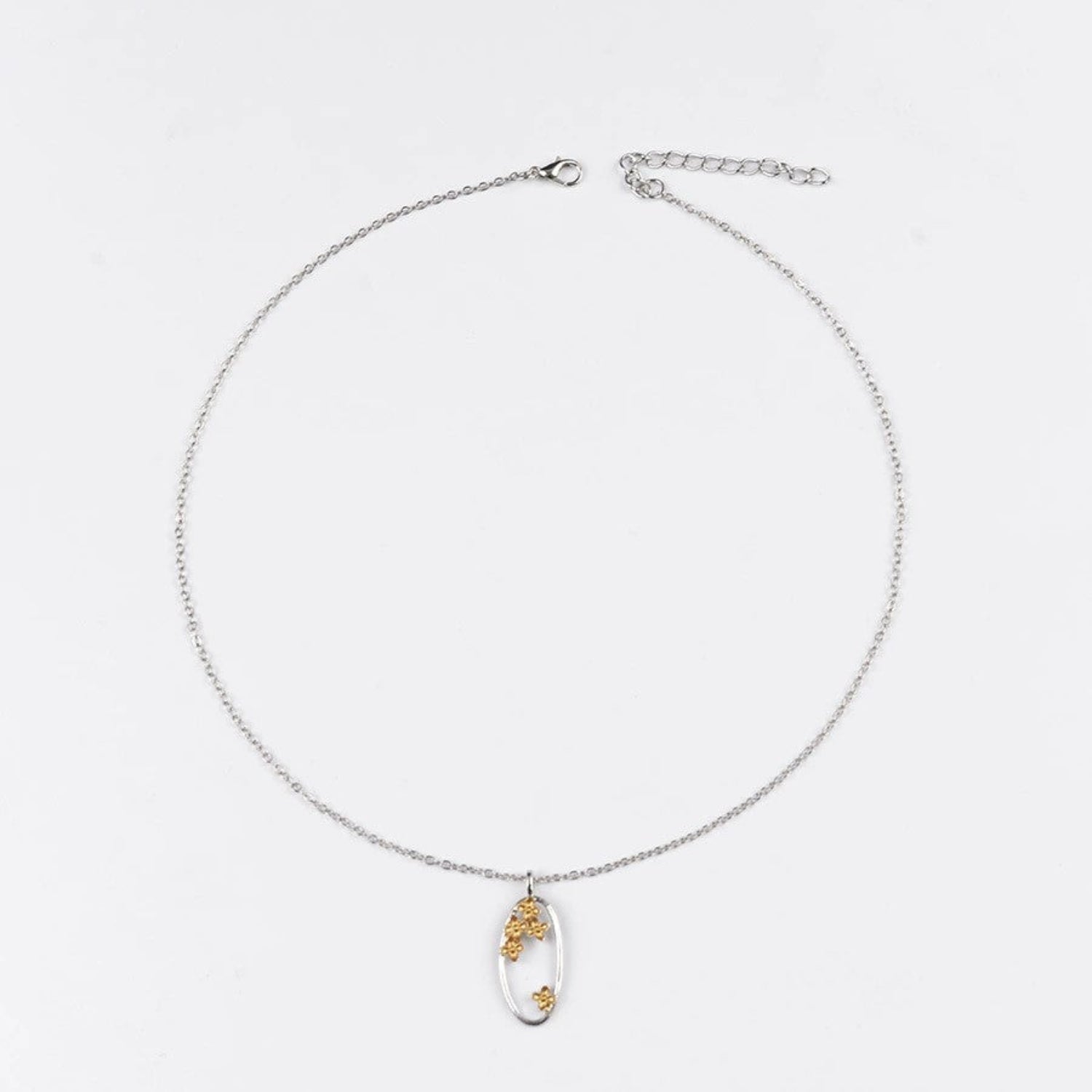 Just Lil Things Blooming Oval Pendant Necklace jltn1634