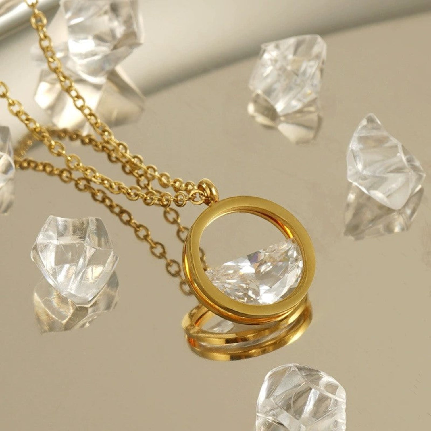 Just Lil Things Crystal Eclipse Pendant Necklace jltn1636