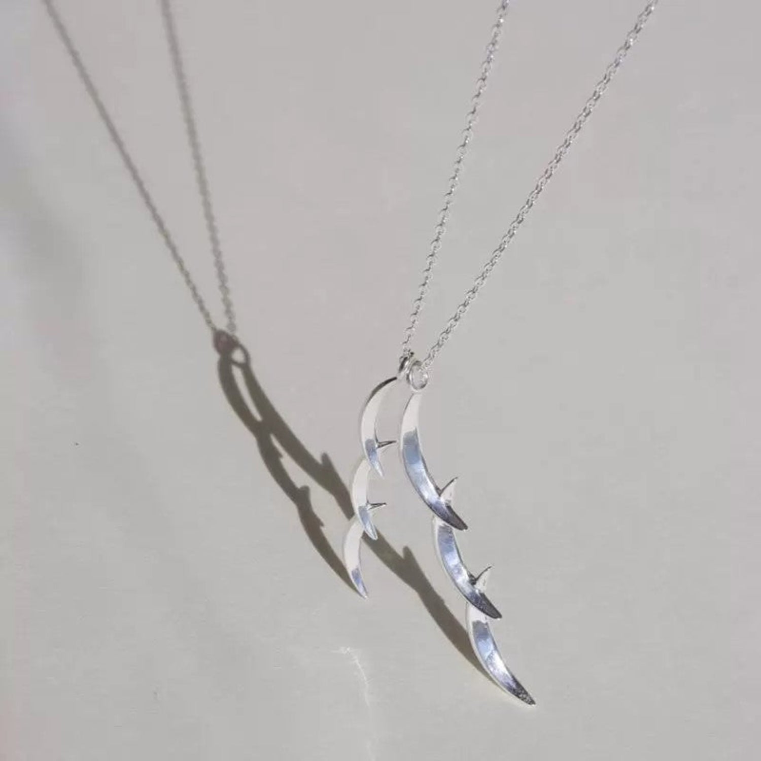 Just Lil Things Silver Crescent Layered Necklace jltn1638