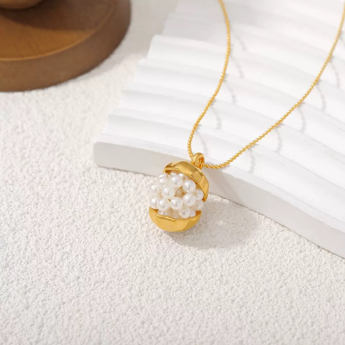 Just Lil Things Pearl Cluster Drop Pendant Necklace jltn1643