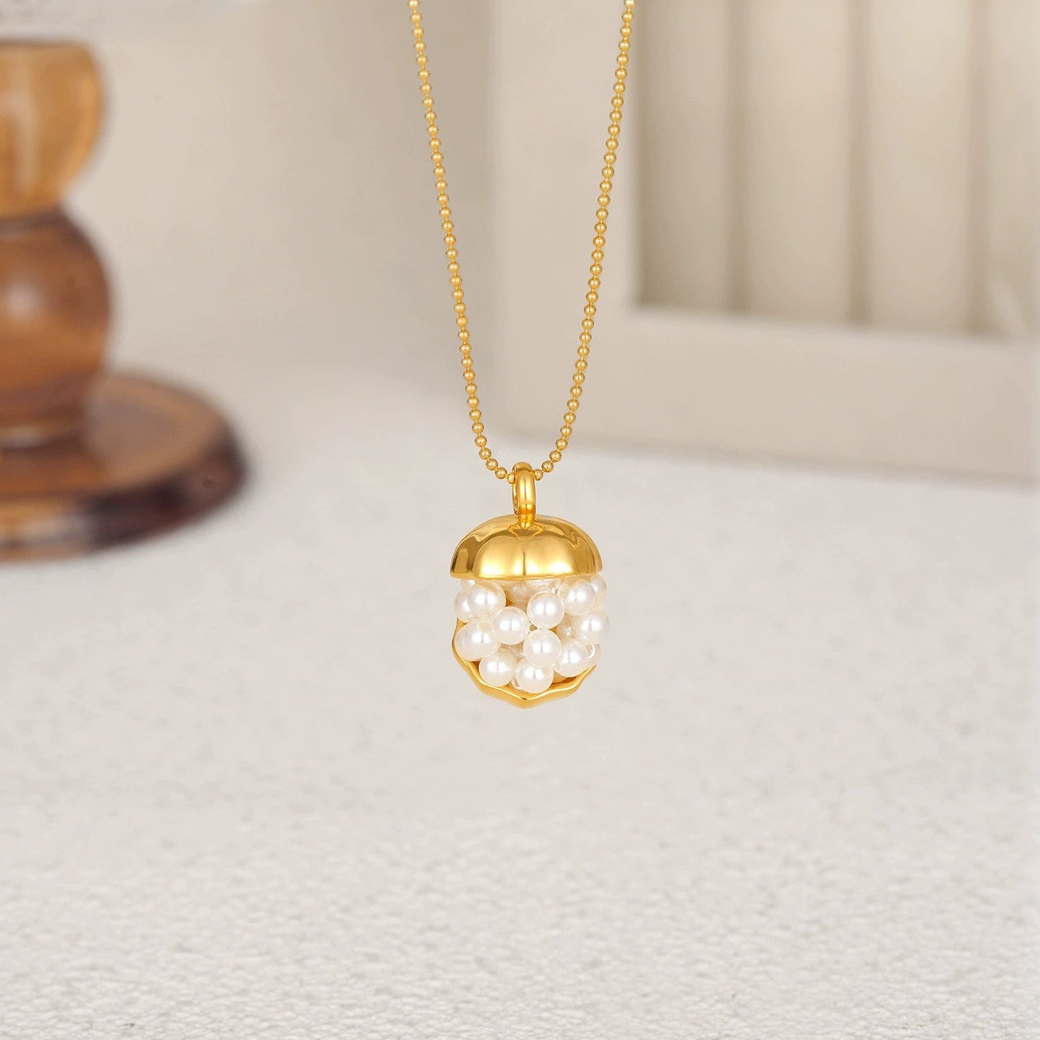 Just Lil Things Pearl Cluster Drop Pendant Necklace jltn1643